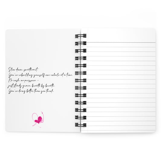 Breathe Beloved Lung Art Spiral Journal — Pastel Watercolor Notebook for Notes & Gratitude