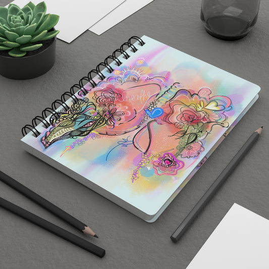 Breathe Beloved Lung Art Spiral Journal — Pastel Watercolor Notebook for Notes & Gratitude