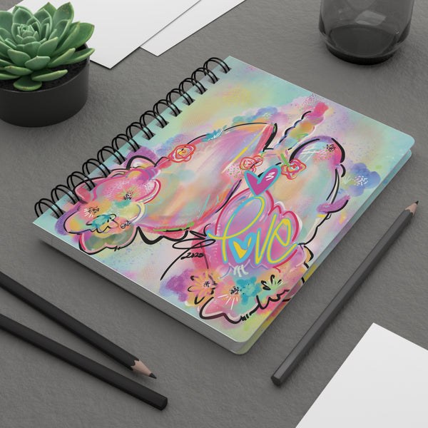 Just Breathe, Love Floral Lung  Colorful  Peace & Love Notebook