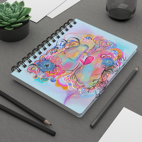 Breath by Breath Floral Lung Art  Pastel Notebook